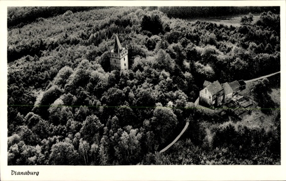 KP Ulm Greifenstein w Westerwaldzie, Dianaburg, zdjęcie lotnicze