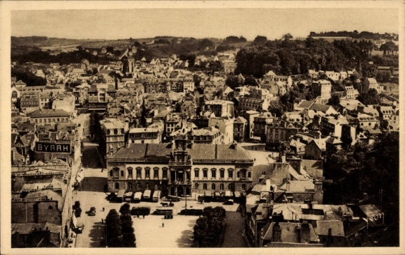 Postcard Morlaix Finistère, Place Thiers view of the viaduct