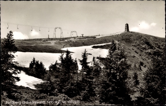 Ak Feldberg im Schwarzwald, Feldberg, Ski Lift, Schnee, Bäume, Berg, Fotografie