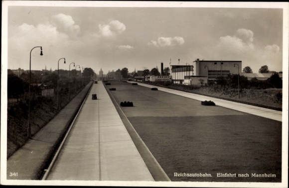 Ak Mannheim in Baden, Reichsautobahn, Einfahrt