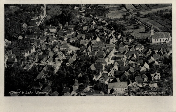 Ak Altdorf (bei Lahr) Ettenheim in Baden, Luftaufnahme