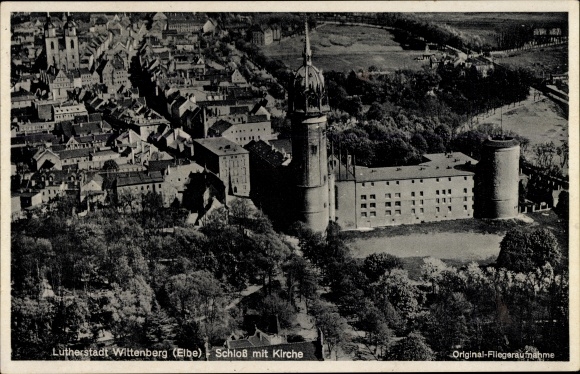PC Lutherstadt Wittenberg, castle with church, original aerial photograph