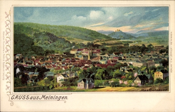 Kunstenaar litho Dutzauer, M., Meiningen Thüringen, algemeen beeld