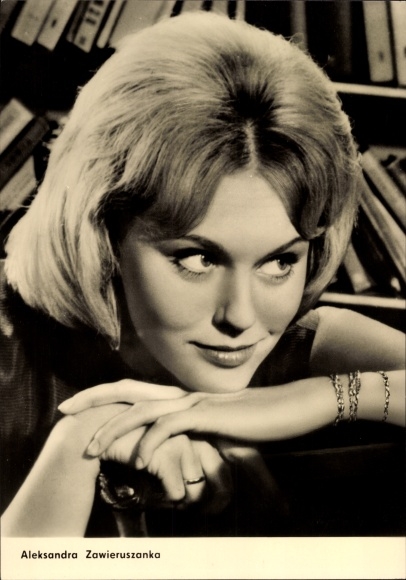 Postcard actress Aleksandra Zawieruszanka, portrait, his wife&#39;s husband