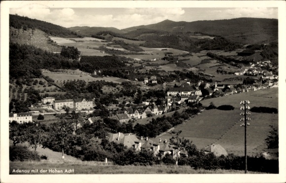 Postcard Adenau in the Eifel, Adenau with the Hohe Acht, landscape, historical place