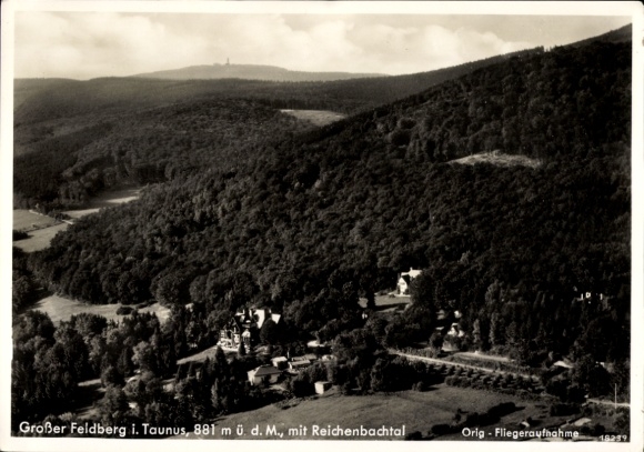 Postcard Königstein im Taunus, aerial photograph of the Großer Feldberg, aerial photograph