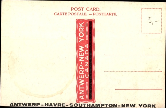 Artist Postcard Triple Screw Belgenland, passenger liner Red Star Line