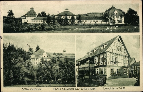 Postcard Bad Colberg Heldburg in Thuringia, Villa Greiner, Landhaus Voif