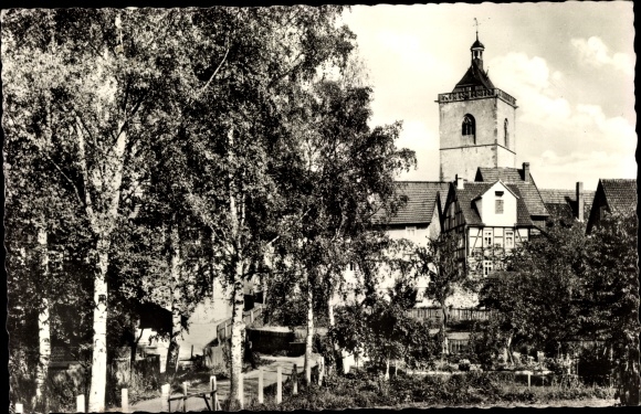 Ak Neukirchen am Knüll Hessen, Birkenallee, kerktoren