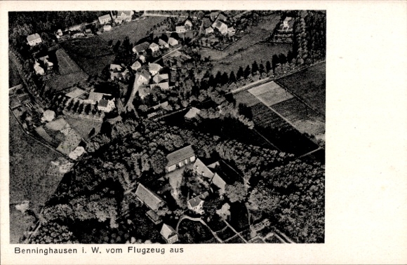 Postcard Benninghausen Lippstadt in Westphalia, aerial photograph