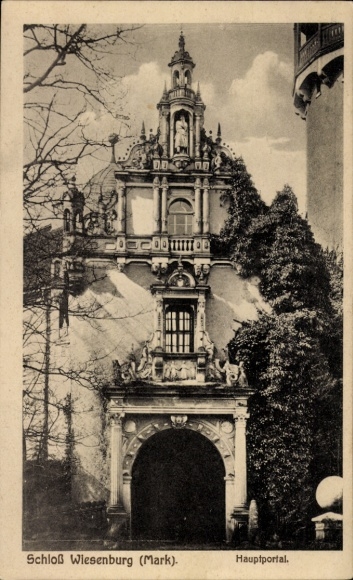 Ak Wiesenburg in der Mark, Kasteel, Hoofdportaal