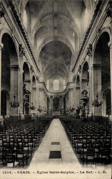 Ak Paris VI, Saint Sulpice-kerk, interieur