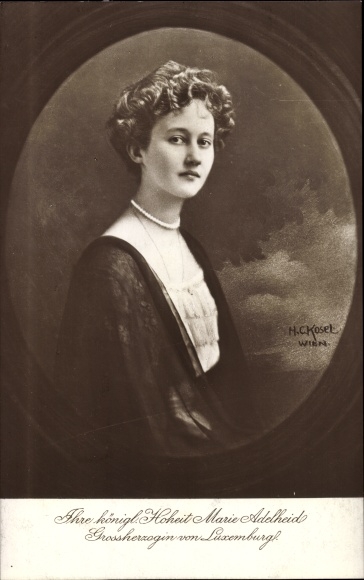 Artist PC Kosel, HC, Grand Duchess Marie Adelheid of Luxembourg, portrait