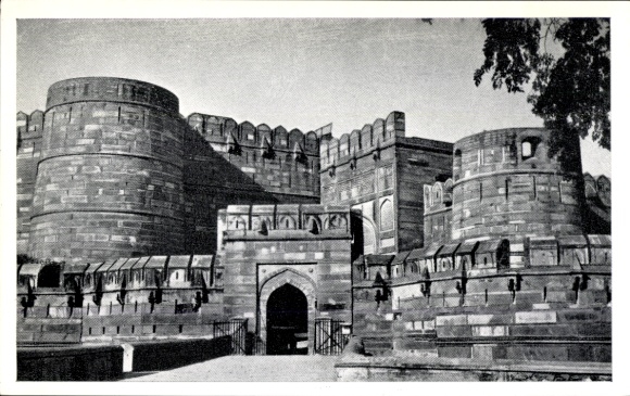 Ak Agra Indien, Fort Amarsingh,   Festung, Schwarz-Weiß-Foto