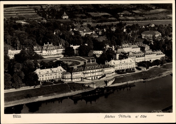 PC Dresden Pillnitz, Pillnitz Castle on the Elbe, aerial photo