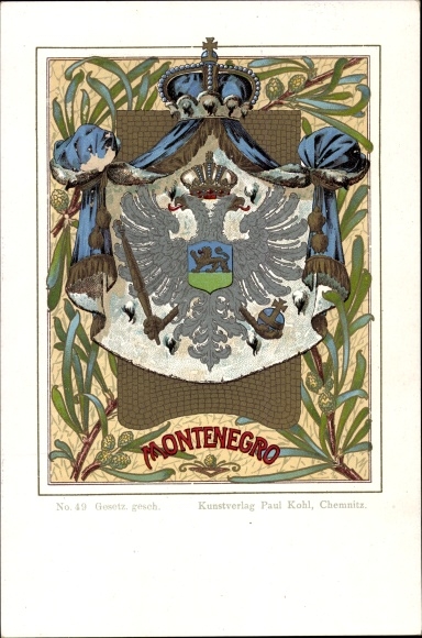 Herb lito Czarnogóry, część flagi państwowej, dwugłowy orzeł