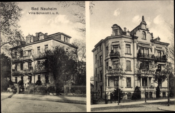 Postcard Bad Nauheim in Hesse, Villa Schmidt I and II
