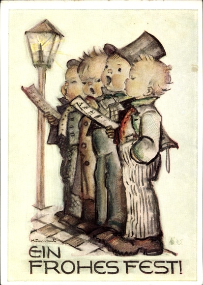Kunstenaar Ak Hummel, Berta, nr. 5432, Singer, Prettige feestdagen