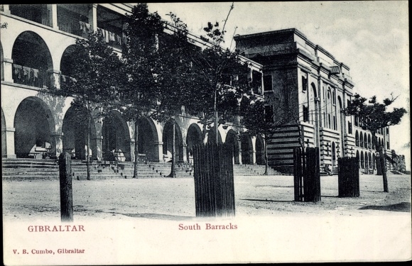 Postcard Gibraltar, South Barracks