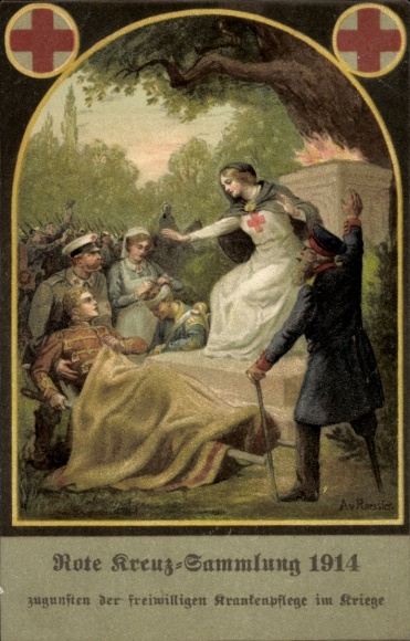 Künstler Ak Roessler, A. v., Rote Kreuz Sammlung, freiwillige Krankenpflege, Krankenschwester
