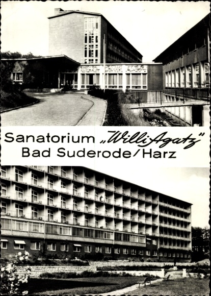 Ak Bad Suderode Quedlinburg im Harz, Sanatorium Willi Agatz, buitenaanzicht