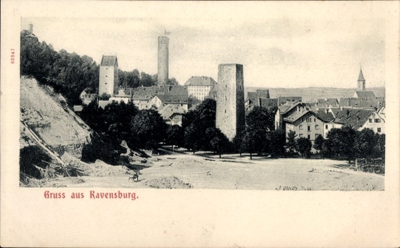Ak Ravensburg in Württemberg Oberschwaben, Gesamtansicht
