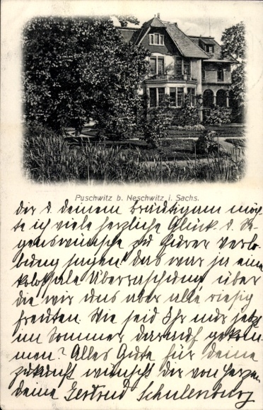 Ak Puschwitz in Opper-Lausitz, Villa