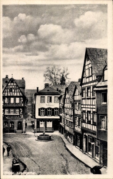 Postcard Wolfershausen Felsberg in Hessen, street scene with half-timbered houses