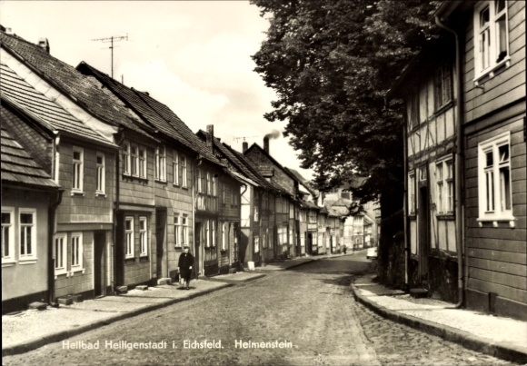 KP Heilbad Heiligenstadt Eichsfeld Turyngia, ulica w starej zabudowie, atmosfera
