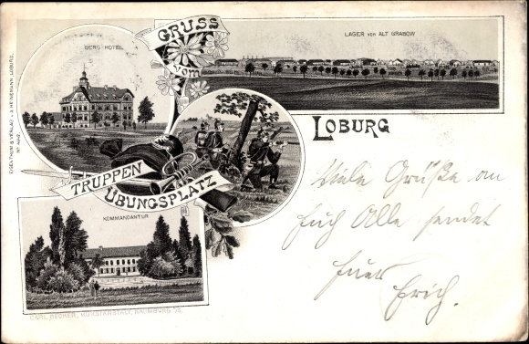 Chromo-Litho Loburg Möckern in Saxony Anhalt, military training area, Altgrabow camp, mountain hotel