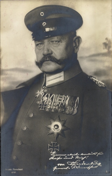 Ak-veldmaarschalk Paul von Hindenburg, portret