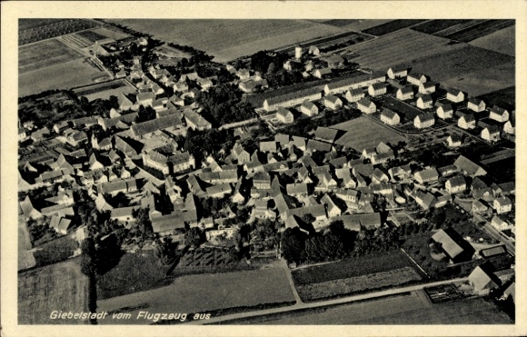 Postcard Giebelstadt in Lower Franconia, aerial photograph
