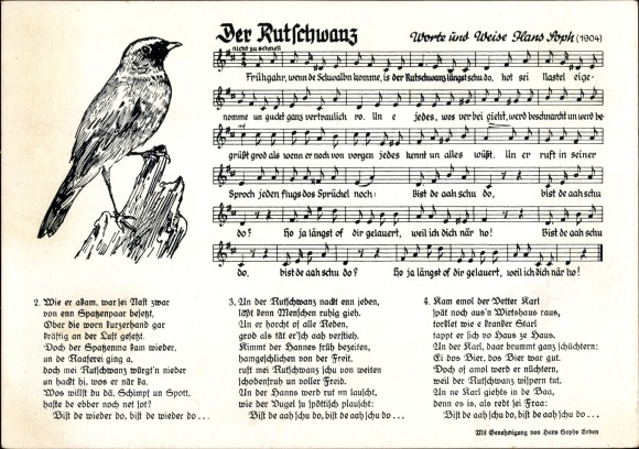 Song Postcard Der Rutschwanz, Hans Soph, 1904