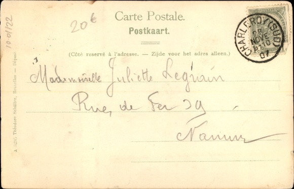 Schmetterling Postcard Charleroi Wallonien Hennegau, Station, Courthouse