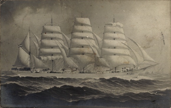 Ak Segelschiff, Dreimast-Vollschiff