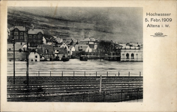 Picture of Altena in Westphalia, flood of 1909