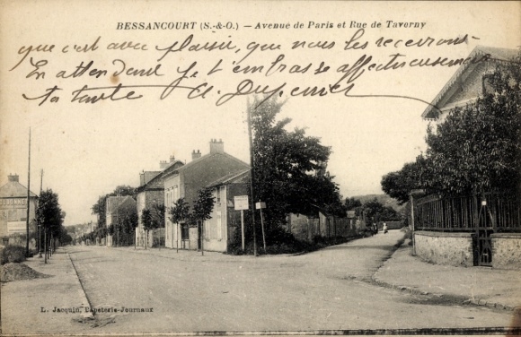 Ak Bessancourt Val d'Oise, Avenue de Paris, Rue de Taverny, foto, Häuser