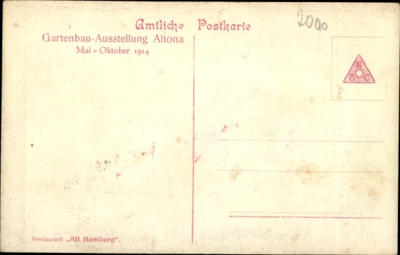 PC Hamburg Ottensen, horticultural exhibition Altona 1914, Restaurant Alt-Hamburg