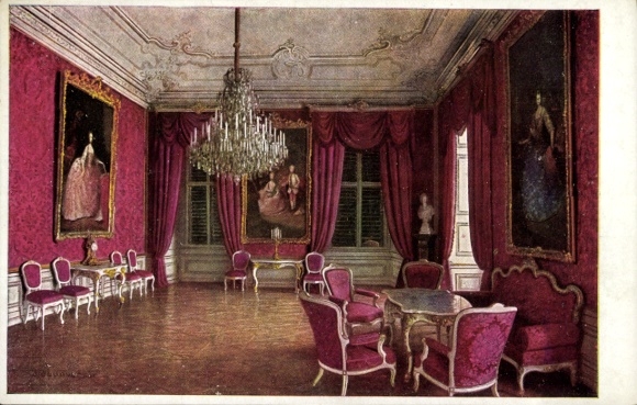 Postcard Vienna 13 Hietzing, Schönbrunn Palace, Corner Salon of Archduke Franz Karl