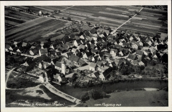 Ak Klepsau Krautheim an der Jagst Baden, Luftaufnahme