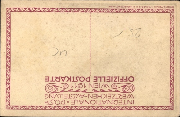 Kunstenaarskaart Wenen, internationale postzegeltentoonstelling 1911