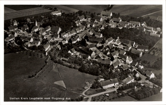 Postcard Laupheim in Upper Swabia, aerial photograph