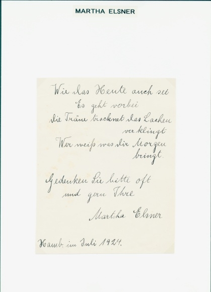 Ak Autograph von Opernsängerin Martha Elsner 1924