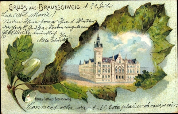 Chromo-Litho Braunschweig in Lower Saxony, New Town Hall