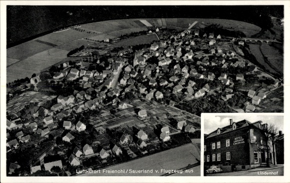 Ak Freienohl Meschede in het Sauerland, luchtfoto, Lindenhof