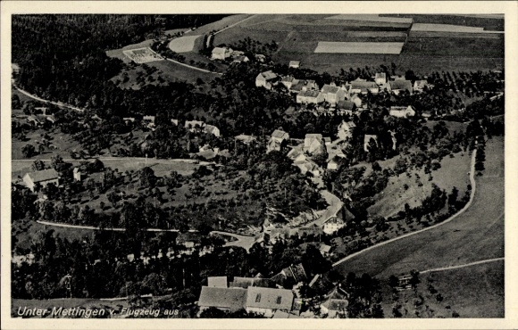 Postcard Untermettingen Ühlingen Birkendorf in the Black Forest, aerial photograph