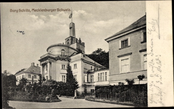 Postcard Burg Schlitz Hohen Demzin Meckl. Switzerland, villa district