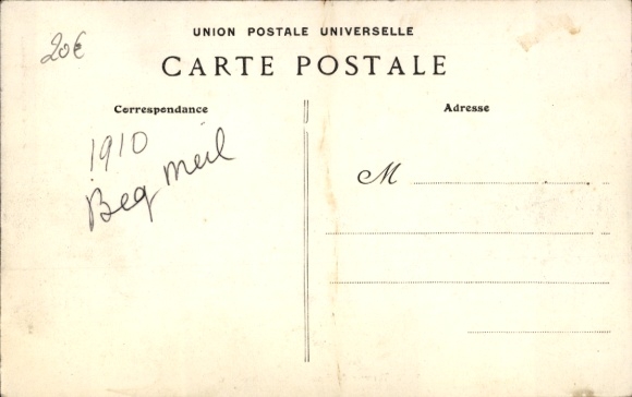 Postcard Beg Meil Fouesnant Finistère, terrace of the Grand Hotel