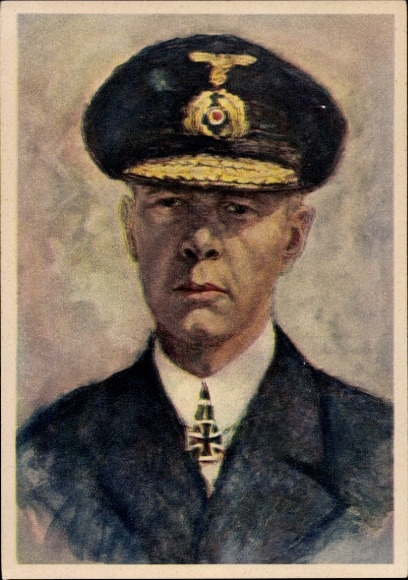 KP artystyczna Graf, Oskar, admirał Günther Lütjens, portret, Kriegsmarine, posiadacz Krzyża Kawalerskiego