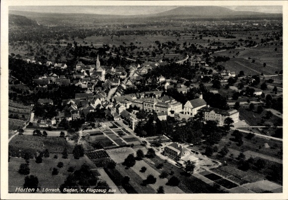 Ak Herten Rheinfelden in Baden, Fliegeraufnahme